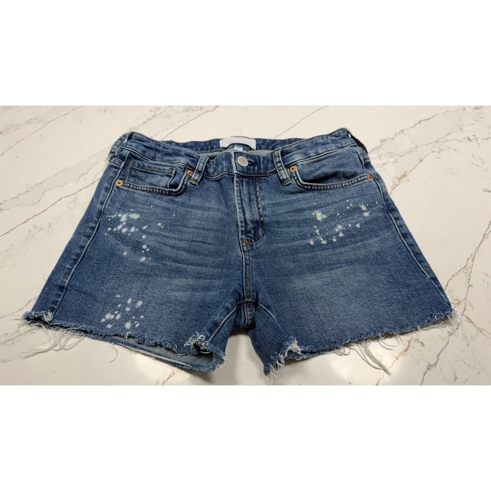 Dear John Gigi High Rise Denim Shorts Surfliner Paint Splatter Blue Size 27 - Picture 1 of 7